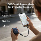 Baseus 45W Mini Power Bank 10000mAh Built-In USB-C Cable Pocket-Sized Smaller Fast Charging Portable For iPhone 17 Samsung S25