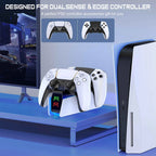 RGB Dual Fast Charger Docking Station for PS5 Controllers – RGB Indicator, Charging Stand for PS5 Gamepad