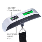 Portable Digital Luggage Scale – 50kg / 110lb Handheld Travel Baggage Weigher