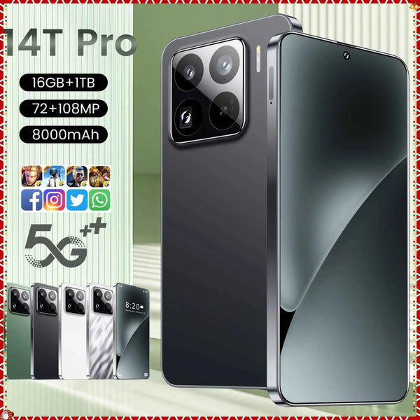14T Pro 5G Smartphone | 7.3" HD Display, 8000mAh, Dual SIM, Android, Global Version