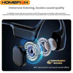 HOMEFISH IPX8 Waterproof Bone Conduction Headphones – Open Ear Bluetooth Sport Headset with 32GB MP3 & 72H Battery
