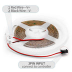 WS2812B RGBIC LED Strip – 2.7mm Ultra Narrow 160 LEDs/m Individually Addressable Dreamcolor Light DC5V/12V