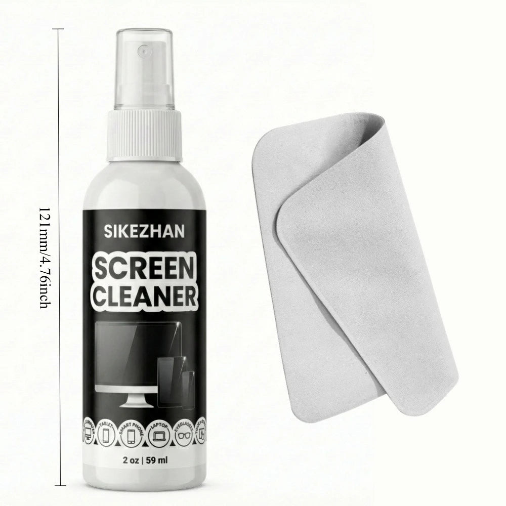 Screen Cleaner Kit – Streak-Free Spray & Microfibre Cloth for MacBook, iPad, iPhone, Laptop & TV