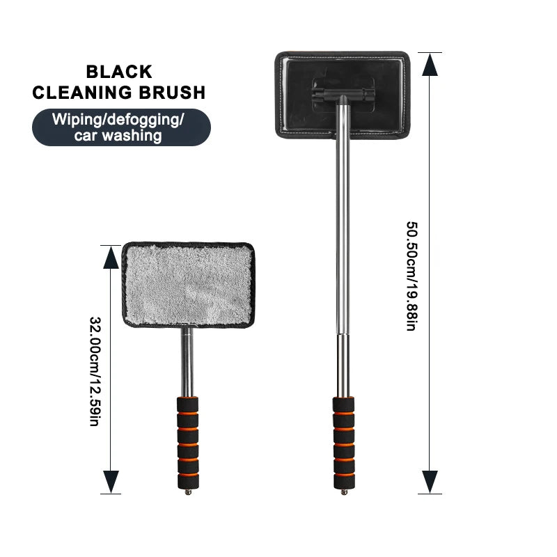 Telescopic Car Windshield Cleaning Brush with Microfibre Head