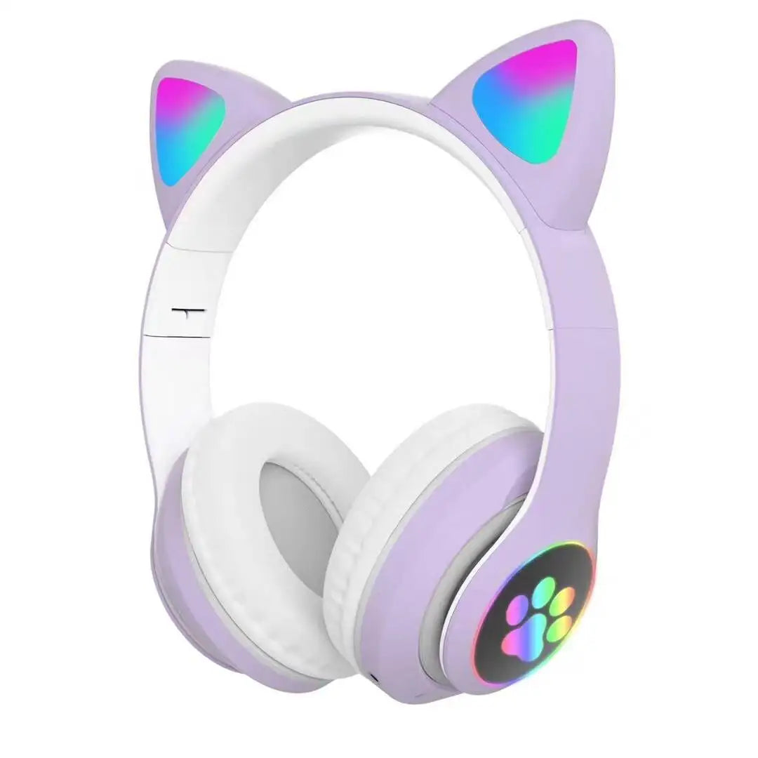 Cat Ear Bluetooth Headset with LED Lights | Wireless Kids Headphones with Microphone
