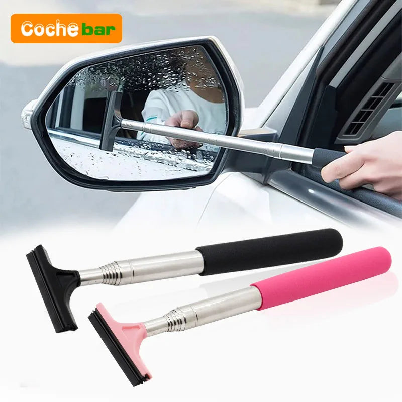 Telescopic Car Rearview Mirror Wiper – Handheld Glass Squeegee