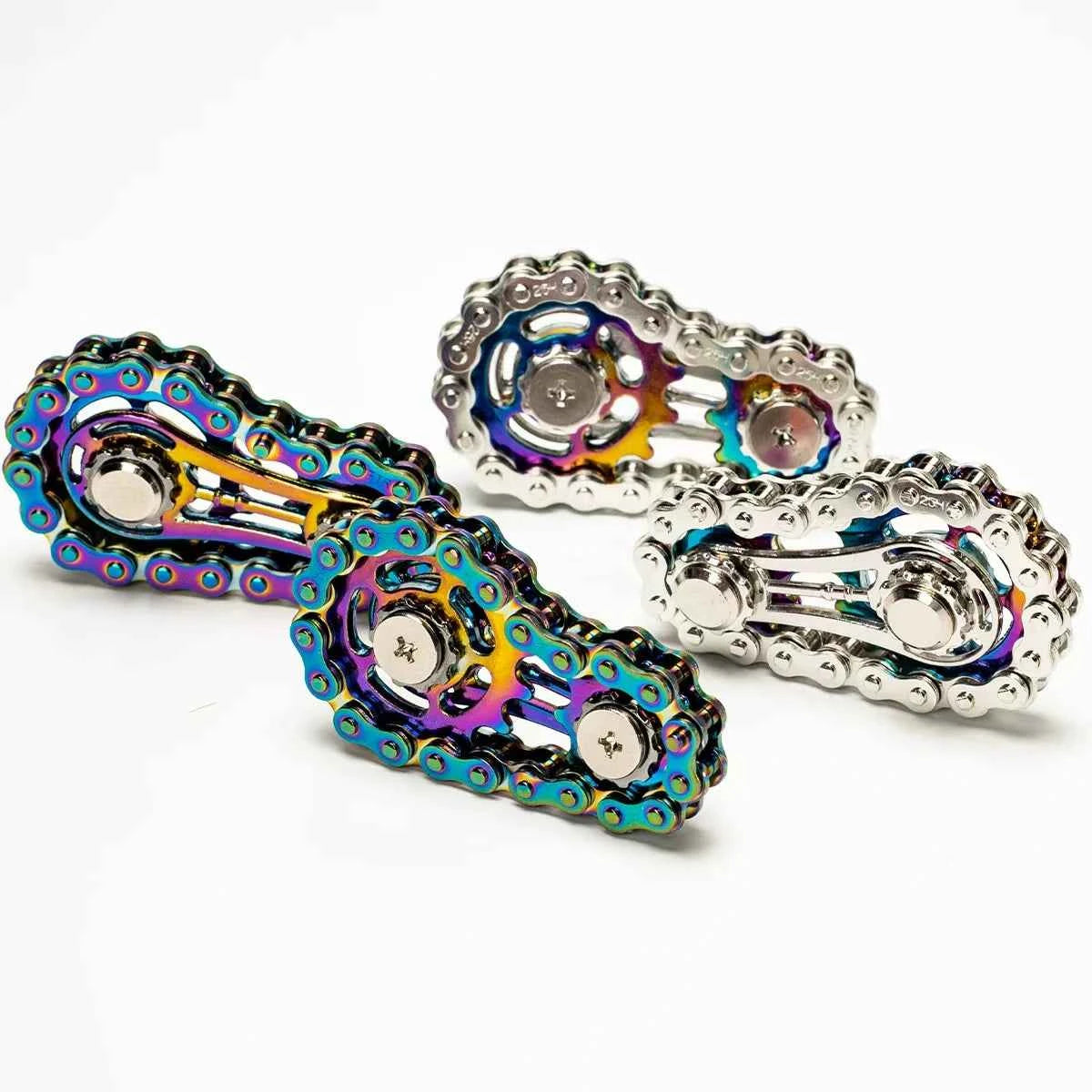 Bicycle Chain Finger Spinner – Silent CNC Stainless Steel Gear Fidget Toy