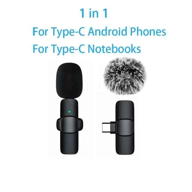 Rapuntek™ Wireless Lavalier Microphone with Noise Reduction – USB-C & iPhone | Live Streaming & Interviews