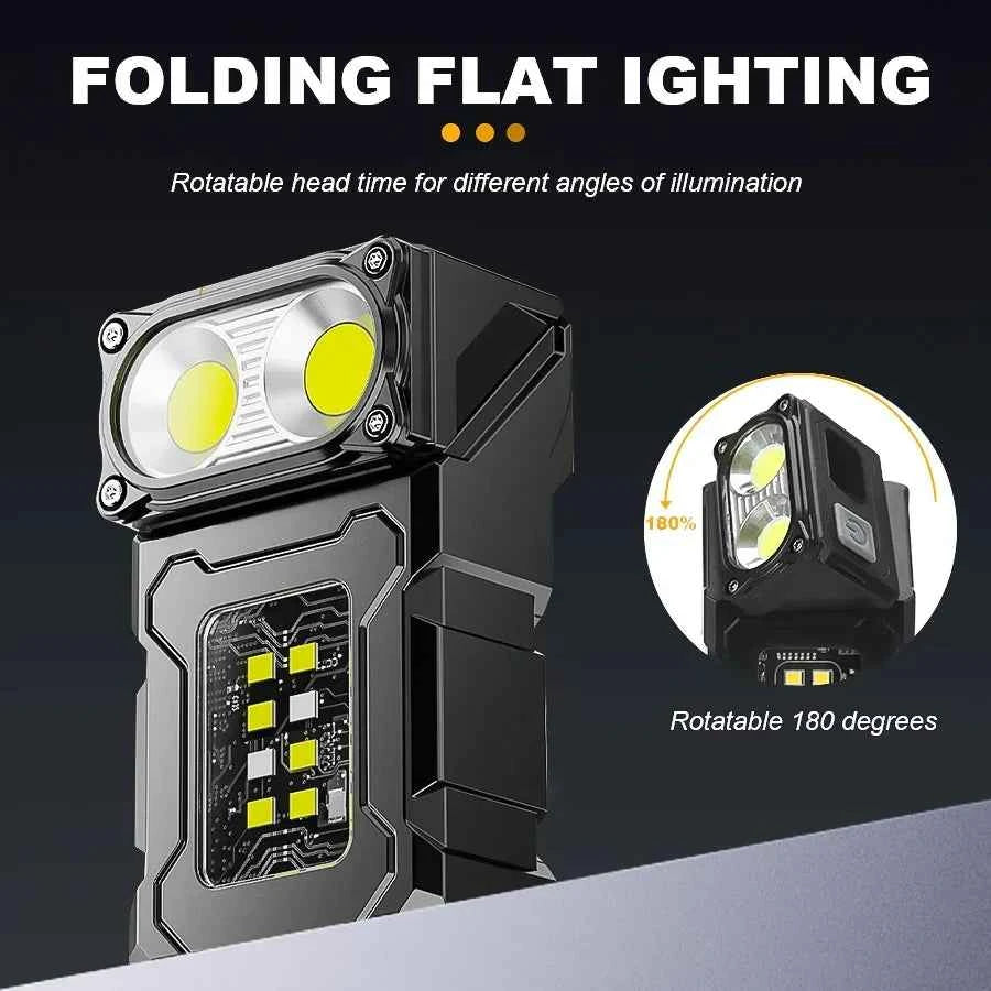 ESMARTER Mini USB Rechargeable LED Flashlight | 8 Modes, Magnetic Base, Power Bank