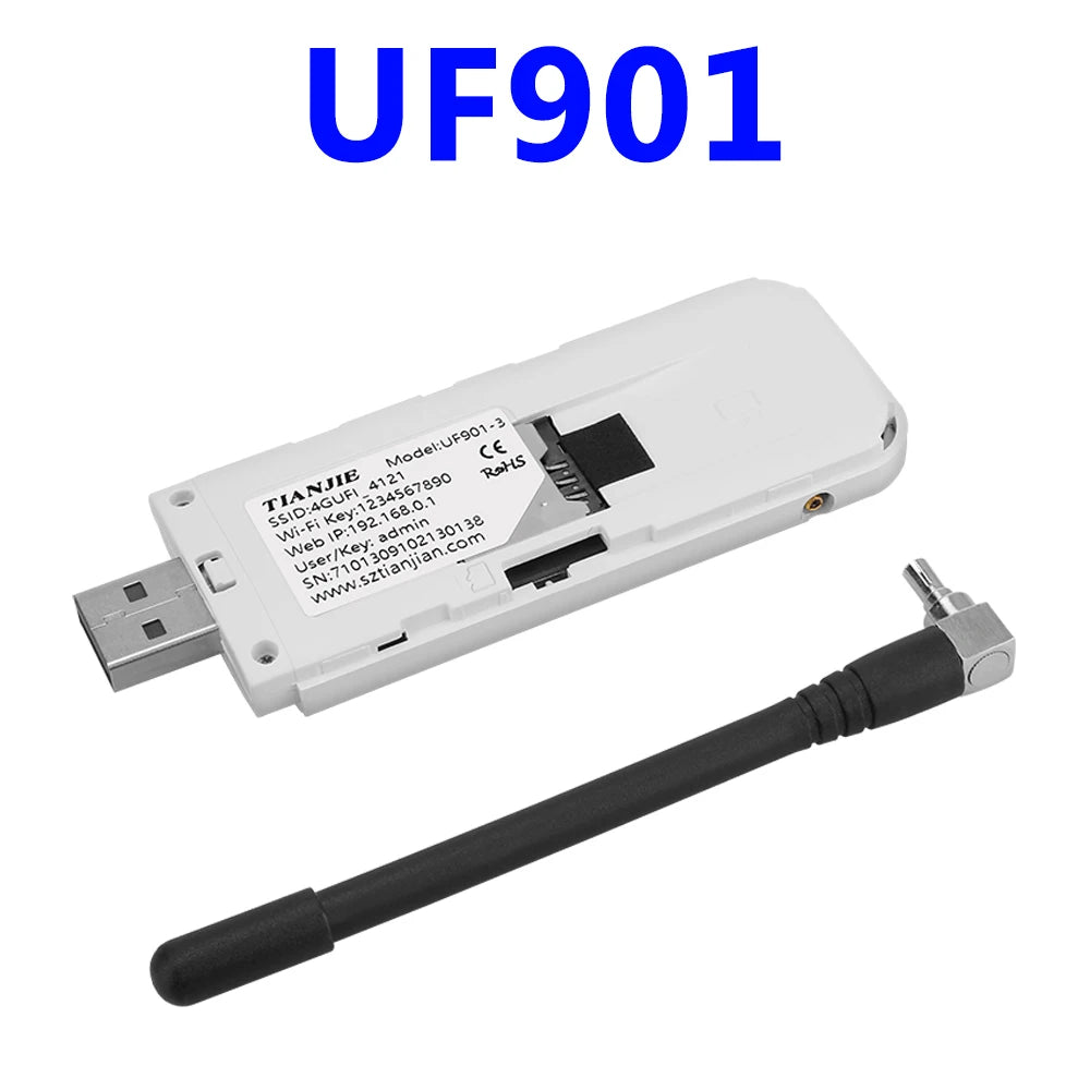 DALFTECH 4G LTE USB Portable WiFi Router & Modem – 100/300Mbps, WiFi 4/6 Wireless Dongle with Hotspot