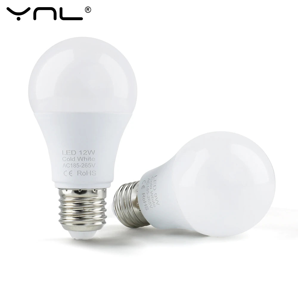 LED Bulb E27 – 3W to 18W Smart IC High Brightness Lamp Spotlight AC 220V–240V for Home & Office Lighting