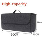Car Trunk Organizer – Large Anti-Slip Felt Storage Bag with Compartments