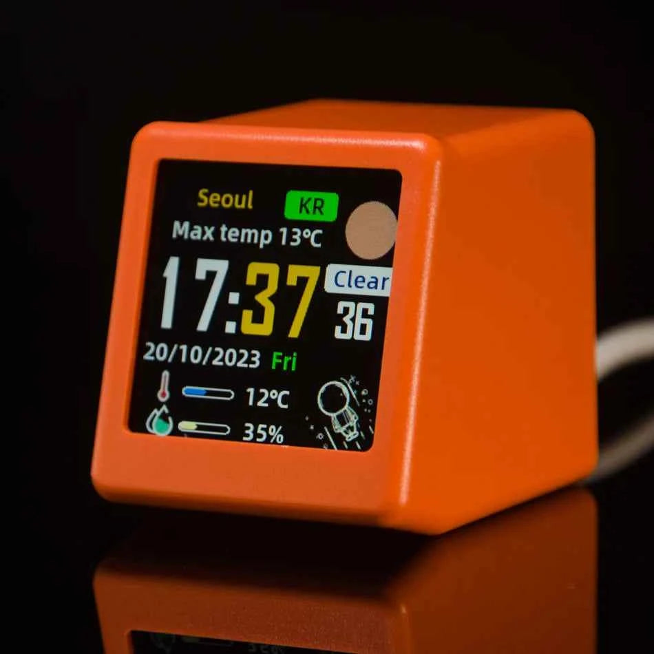 GeekMagic Ultra Smart WiFi Weather Station – Bed Clock with Photo Album, GIF Animation & Desktop Decoration