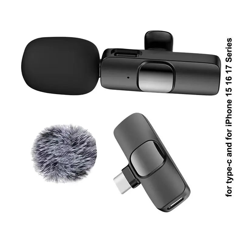 Rapuntek™ Wireless Lavalier Microphone with Noise Reduction – USB-C & iPhone | Live Streaming & Interviews