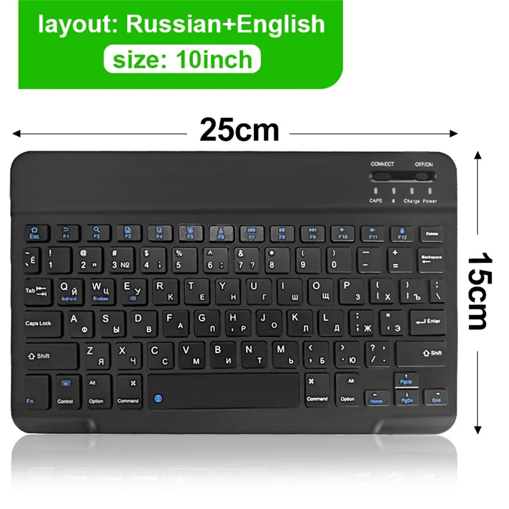 Bluetooth Wireless Keyboard & Mouse Combo – Silent, Multi-Language, Compatible with iPad, iOS, Android & Windows