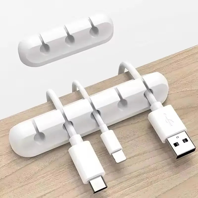 Silicone Cable Organizer Clips — Desktop Cable Management for USB & Earphone Cables