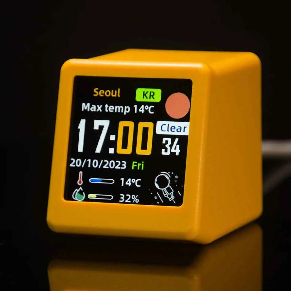 GeekMagic Ultra Smart WiFi Weather Station – Bed Clock with Photo Album, GIF Animation & Desktop Decoration