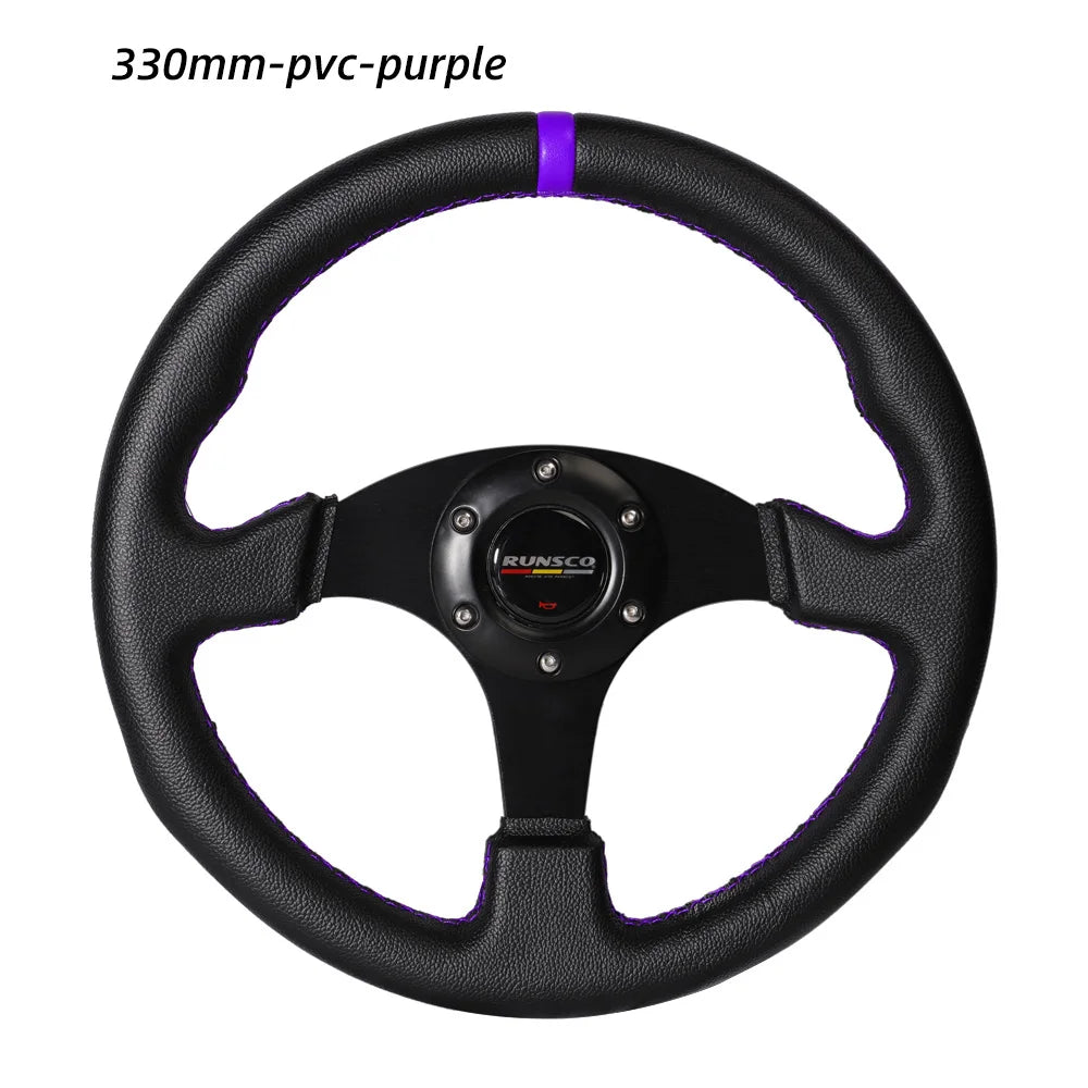 330mm Aluminium Racing Steering Wheel – 13" Flat Drift Simulation Universal Fit