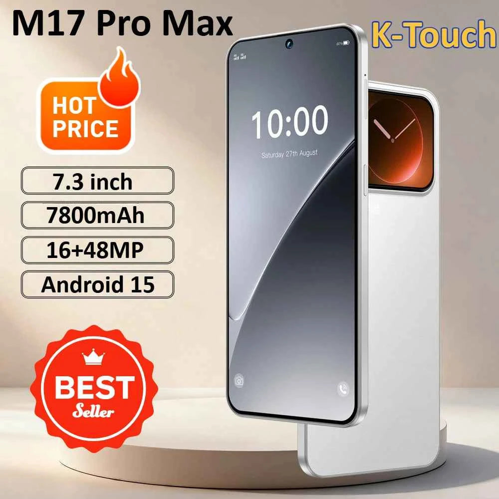K-Touch M17 Pro Max 5G Smartphone – 7.3" Large Screen, 22GB RAM, 2TB Storage, 7800mAh, Face Unlock