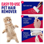 Pet Hair Remover Roller with Self-Cleaning Base — Reusable Lint Roller for Furniture, Sofa & Clothing
