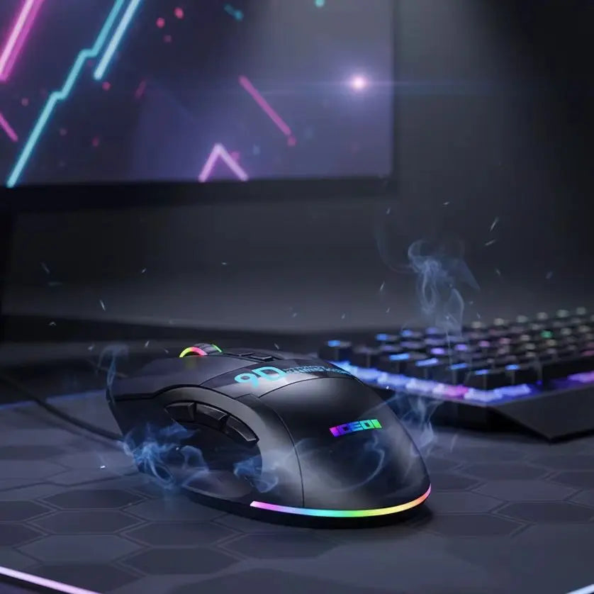 Programmable Wired Gaming Mouse with RGB Lighting — 9/10/12 Keys, 7200 DPI