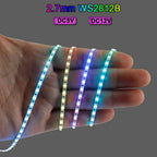 WS2812B RGBIC LED Strip – 2.7mm Ultra Narrow 160 LEDs/m Individually Addressable Dreamcolor Light DC5V/12V