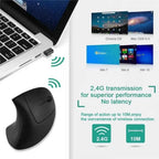 HOMEFISH Ergonomic Vertical Wireless Mouse – 2.4GHz, 3 DPI Levels, 6 Buttons for Laptop & PC