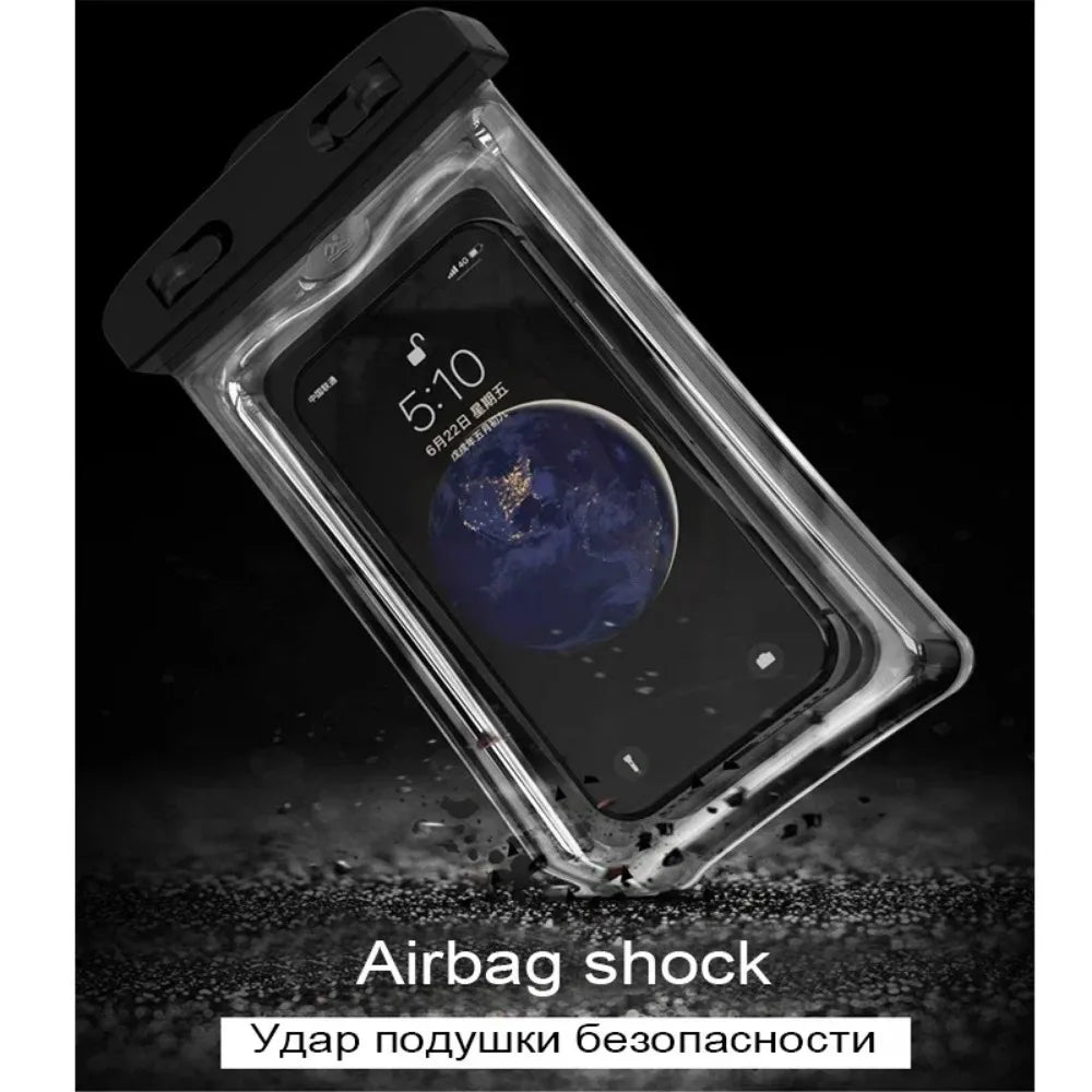 Waterproof Phone Pouch with Luminous Seal Lock — Touchscreen Compatible | Swimming & Diving Dry Bag