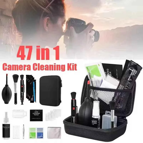 47-Piece Camera Cleaning Kit — DSLR Lens & Sensor Cleaning Set for Sony, Nikon, Canon & Fujifilm