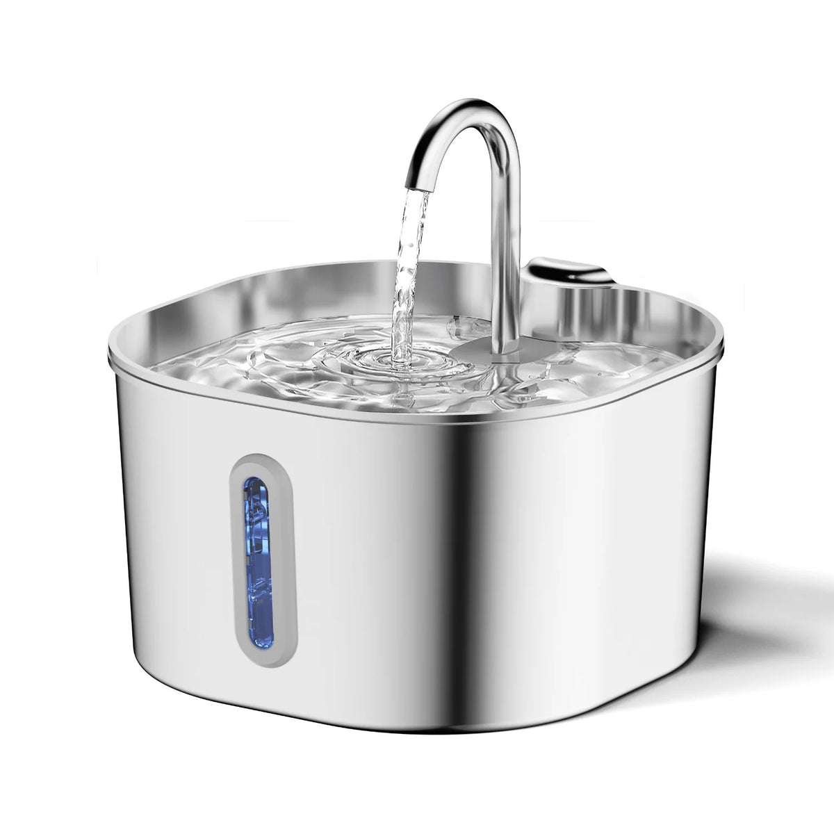 2.2L Stainless Steel Cat Water Fountain with Viewing Window
