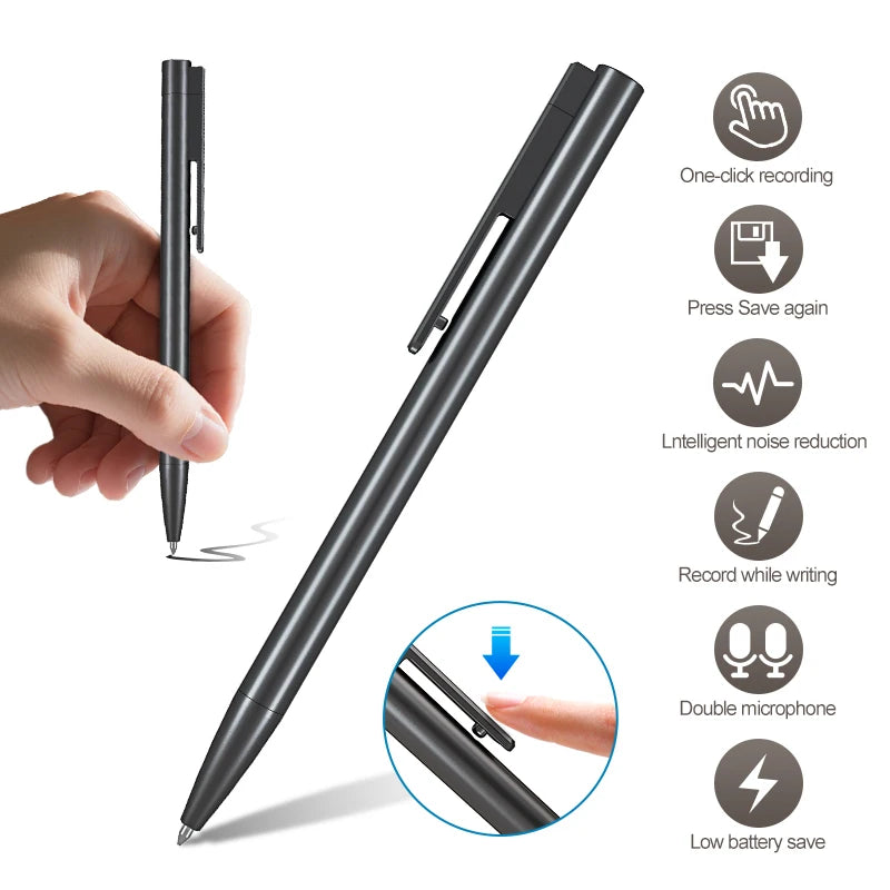 Professional Voice Recorder Pen | Noise Reduction, Voice Activated, 16G/32G/64G