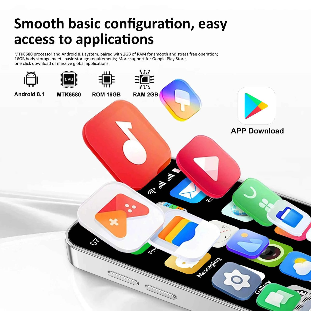 SERVO 18SE MINI Pocket Smartphone – 3.0" Screen, Dual SIM, Android, 2GB RAM, 3G WCDMA