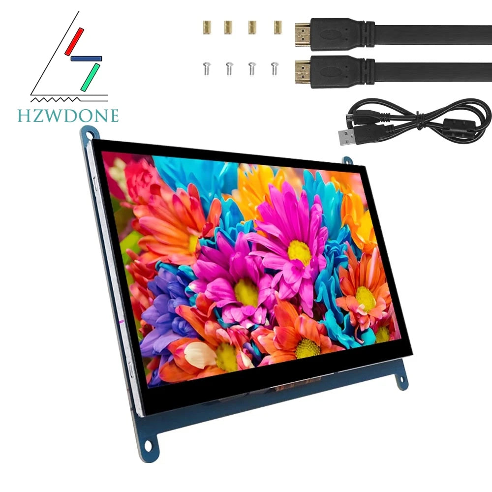 7" IPS Touchscreen HDMI Display for Raspberry Pi — 1024×600 | 5-Point Capacitive Touch | No Driver Needed