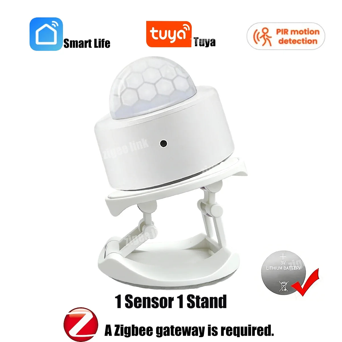 ZigBee 3.0 PIR Motion Sensor – Wireless Smart Home Security with Alexa & Google Home Support