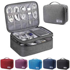 Waterproof Travel Cable Organizer Bag – Digital Accessories Storage Case for USB, Chargers & More