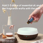 Rapuntek™ Wood Grain Aromatherapy Diffuser – USB Humidifier & Air Purifier with Essential Oil Set for Desk & Home