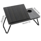 Adjustable Folding Laptop Desk with Cup Holder – 5 Height Levels