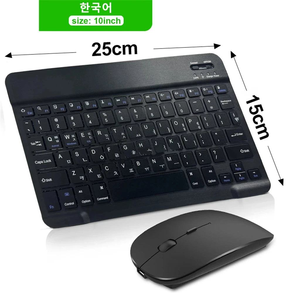 Bluetooth Wireless Keyboard & Mouse Combo – Silent, Multi-Language, Compatible with iPad, iOS, Android & Windows