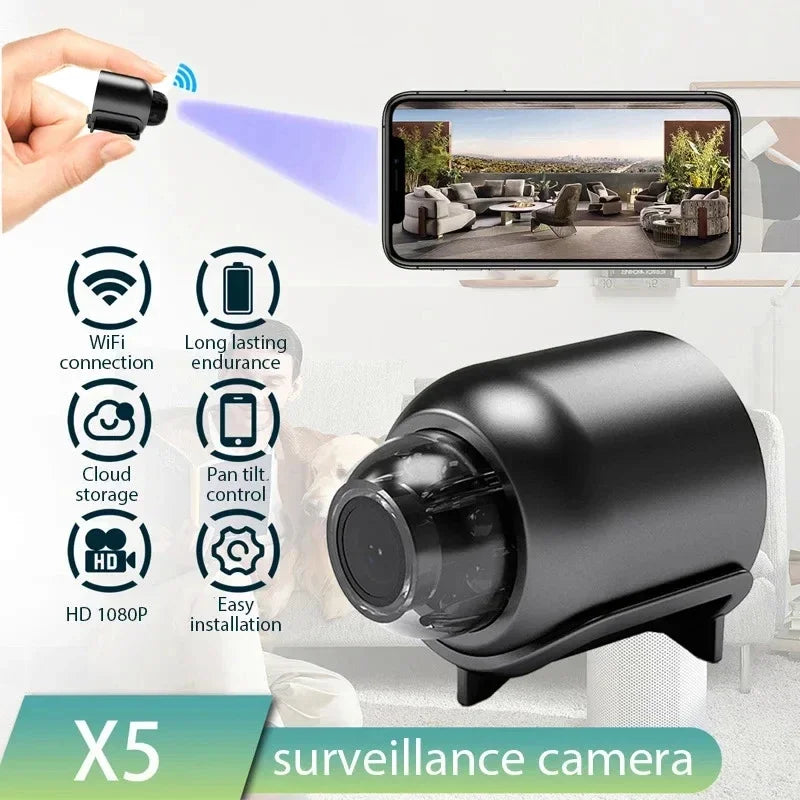 Rapuntek™ X5 Mini 1080P Wireless Smart Security Camera with Night Vision & Motion Detection