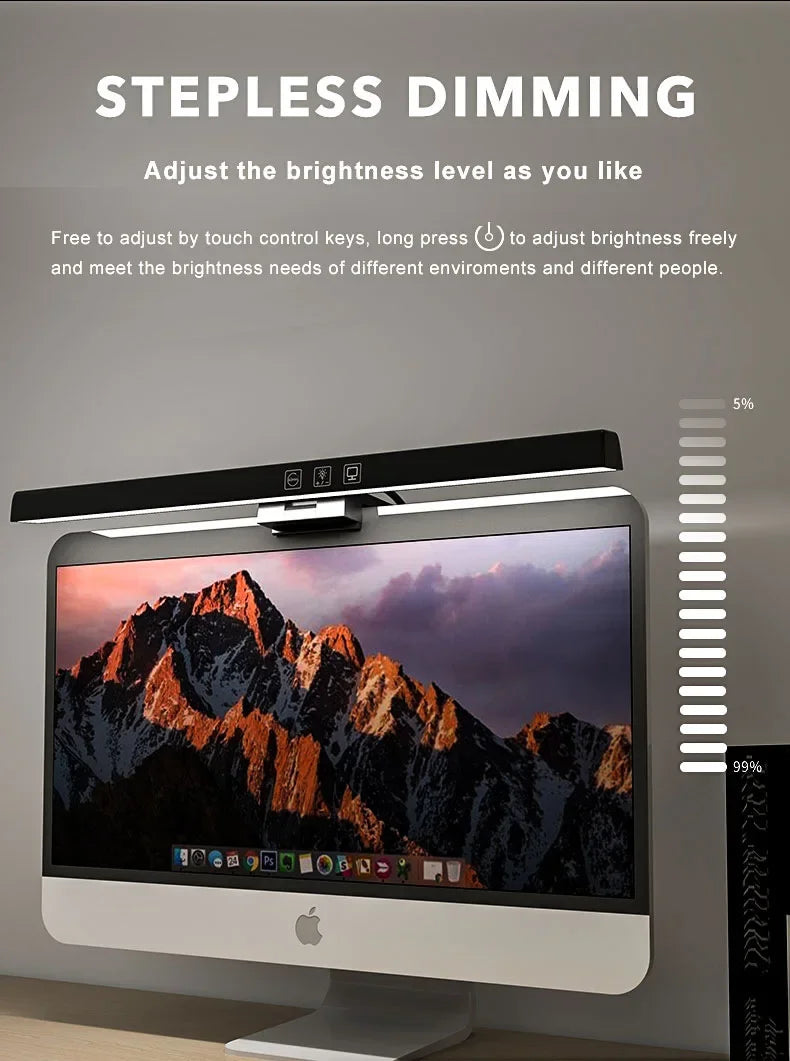 HOMEFISH 50cm Monitor Light Bar – USB Desk Lamp, Stepless Dimming, Screen Hanging Reading Light for Study & Work