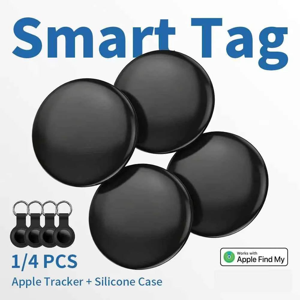 1/4-Pack iOS Smart Tag – Apple Find My Bluetooth Key Finder, IPX5 Waterproof Tracker with Loud Buzzer for Keys, Wallet, Car & Pets