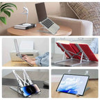 Adjustable Aluminium Laptop Stand – 6-Level Height, Foldable & Portable for 8–16" Laptops with Enhanced Ventilation