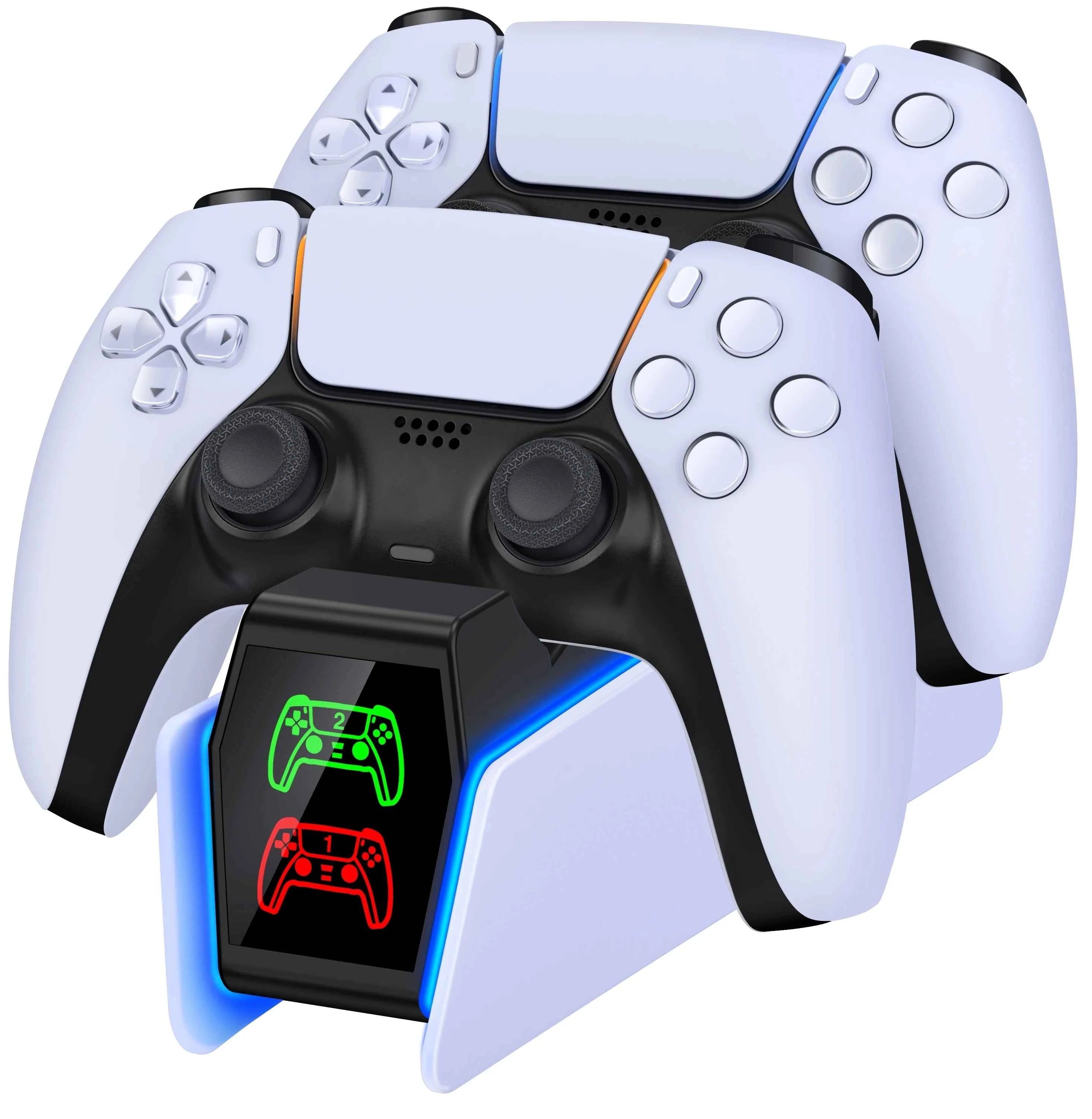 RGB Dual Fast Charger Docking Station for PS5 Controllers – RGB Indicator, Charging Stand for PS5 Gamepad