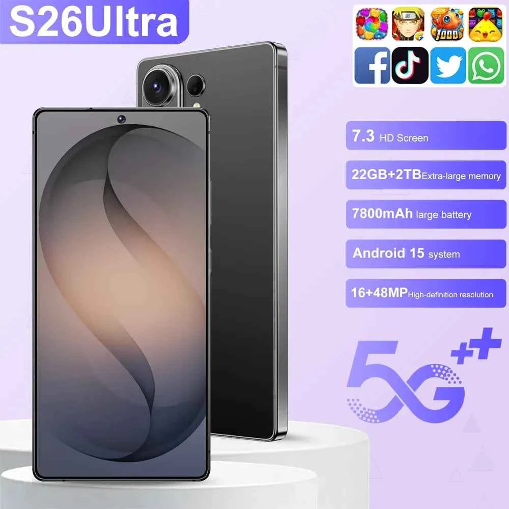 S26 Ultra 5G Smartphone | 7.3" Display, 7800mAh, 108MP Camera, Android 15, Dual SIM