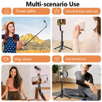 KEELEAD Magnetic Selfie Stick Tripod with Bluetooth Remote — Compatible with iPhone 12–15 Pro Max