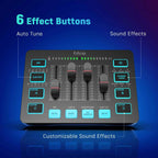 FIFINE SC3 Gaming Audio Mixer | 4-Channel RGB Streaming Mixer with XLR Input
