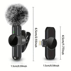 Rapuntek™ Wireless Lavalier Microphone – Plug & Play, 20m Range, 10H Battery | iPhone & USB-C