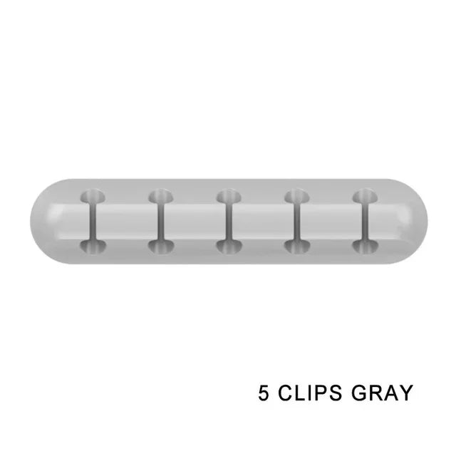 Silicone Cable Organizer Clips — Desktop Cable Management for USB & Earphone Cables