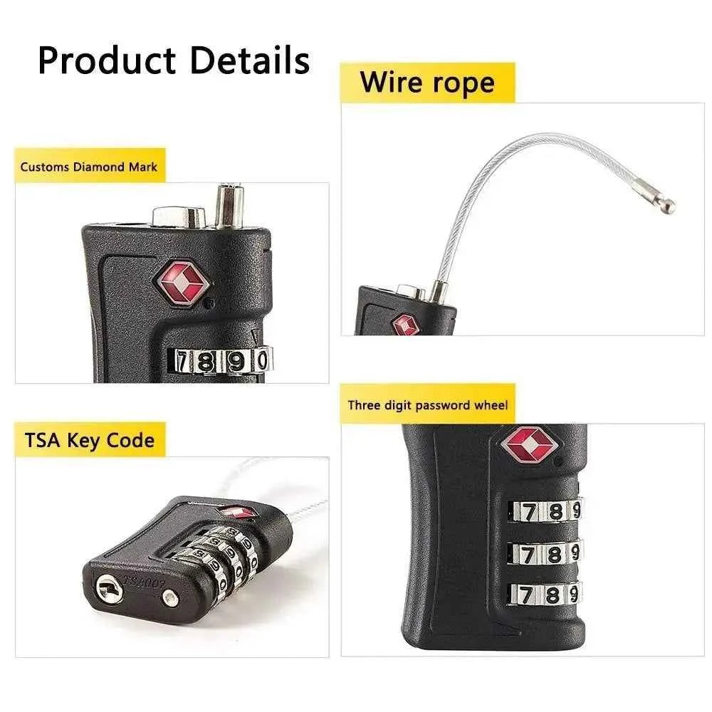 TSA Approved Travel Lock – 3-Digit Combination Zinc Alloy Luggage Lock