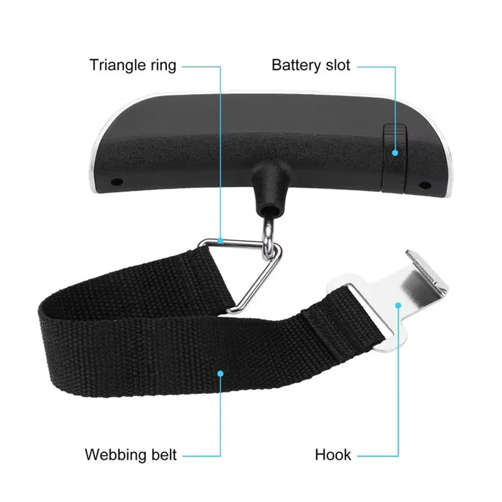 Portable Digital Luggage Scale – 50kg / 110lb Handheld Travel Baggage Weigher